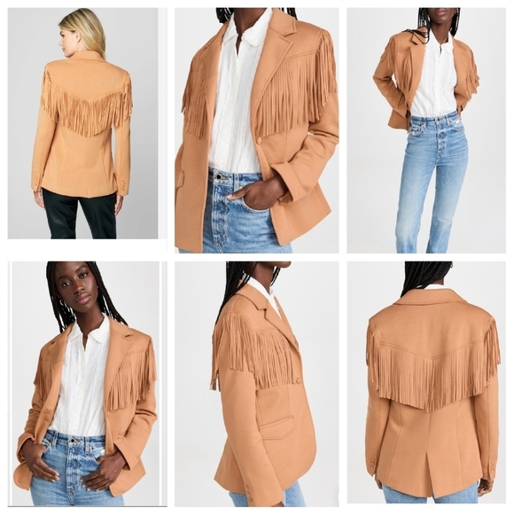 NWT Blank NYC Tan Ponte Fringe Blazer Jacket Women's Size XS - Picture 9 of 16